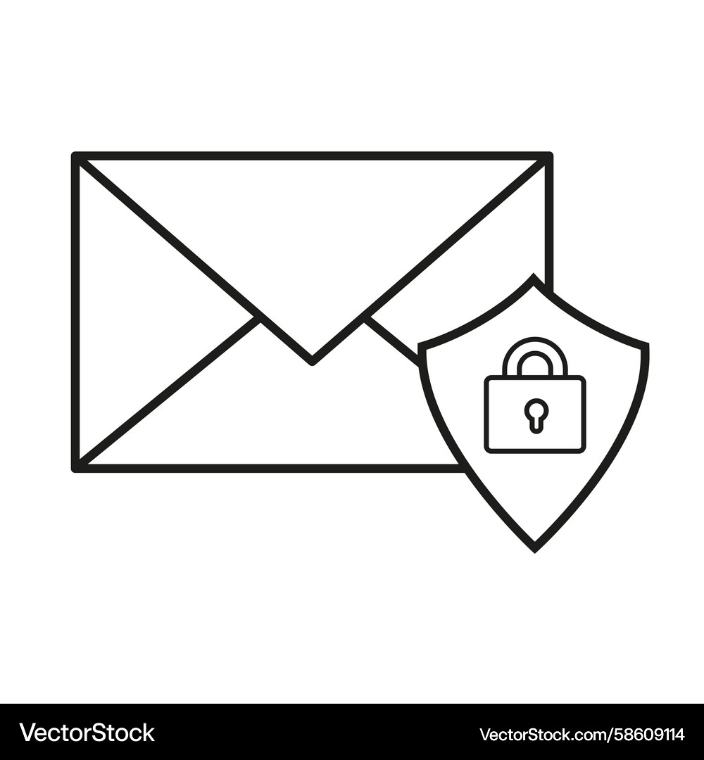 Email security protected message symbol Email security protected message symbol Vector Image
