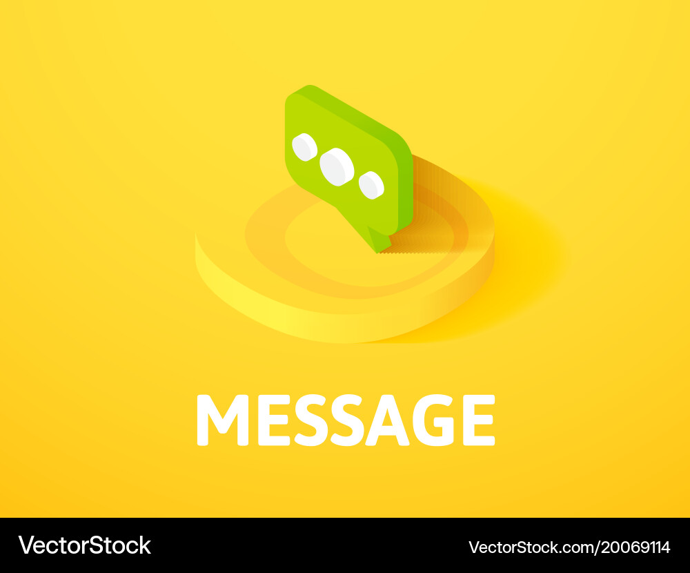 Message isometric icon isolated on color vector image