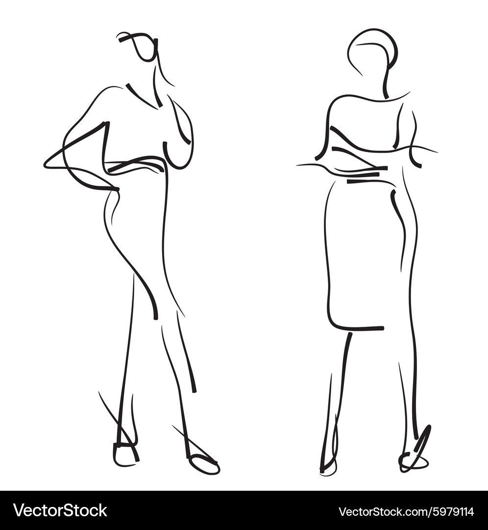 Mode Modelle Sketch Vektorbild
