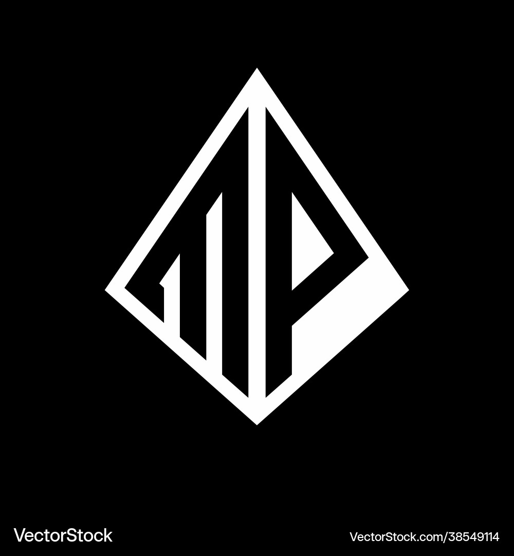 Mp logo letters monogram with prisma shape design Mp logo letters monogram with prisma shape design Vector Image