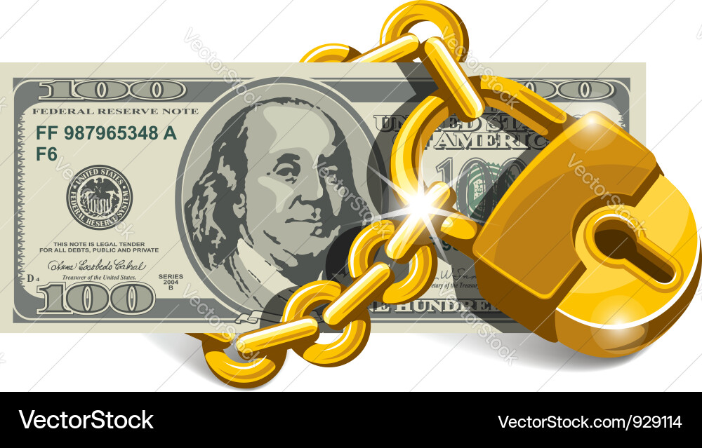 Secure Dollar Lock Vector Image