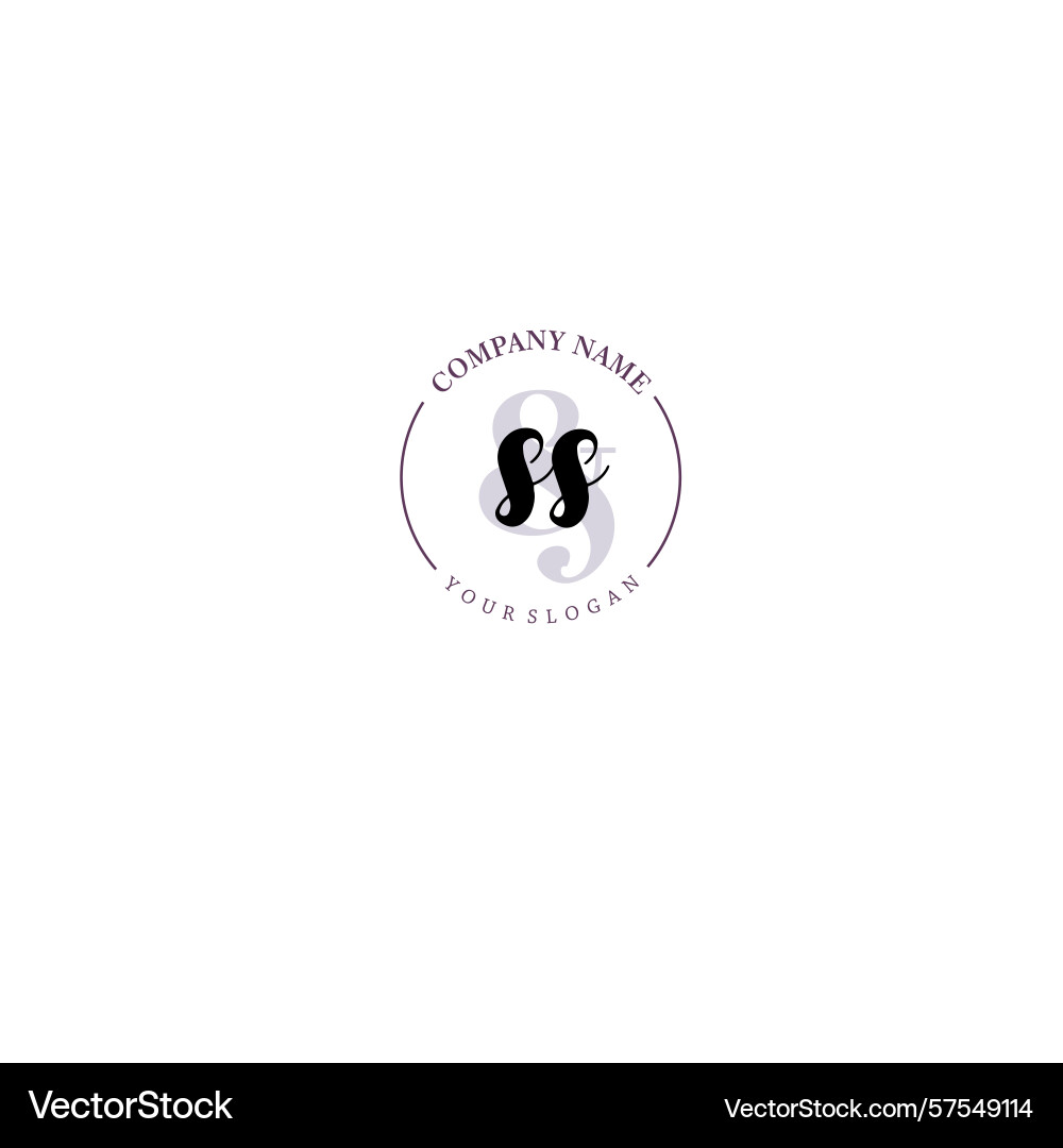 Ss initial logo with botanical circle design Vector Image