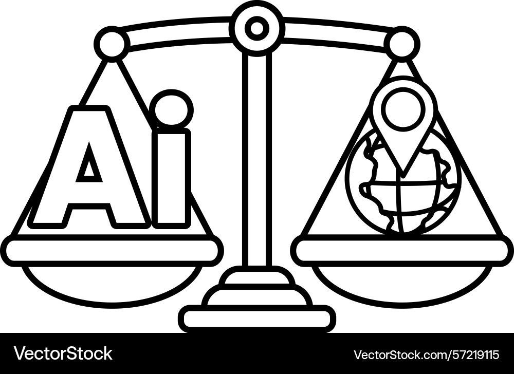 A scale with the letters ai on one side A scale with the letters ai on one side vector image