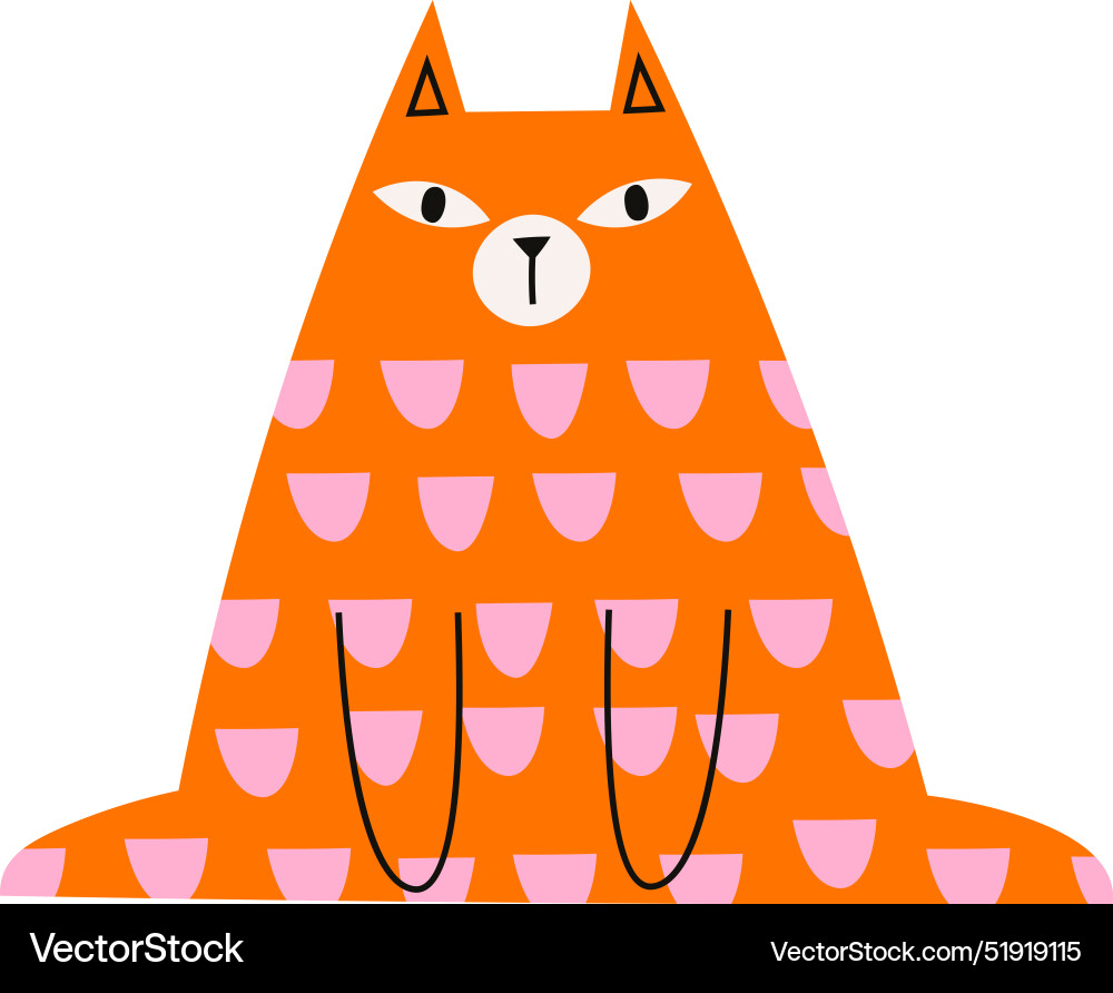 Abstract sitting cat with pattern Vector Image