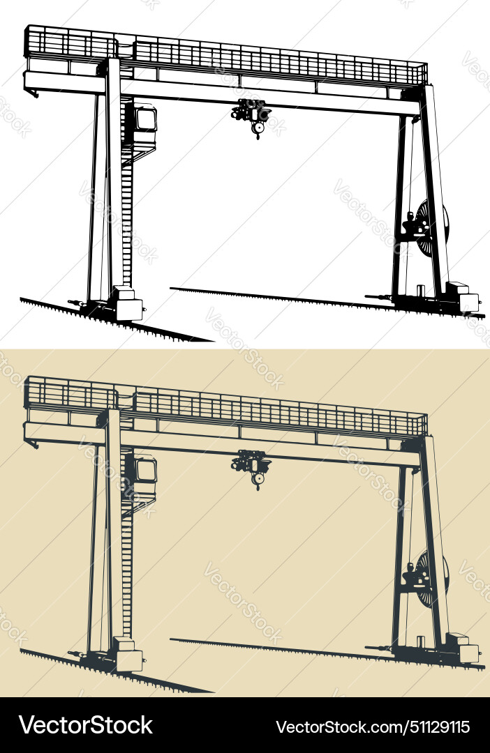 Gantry crane vector image