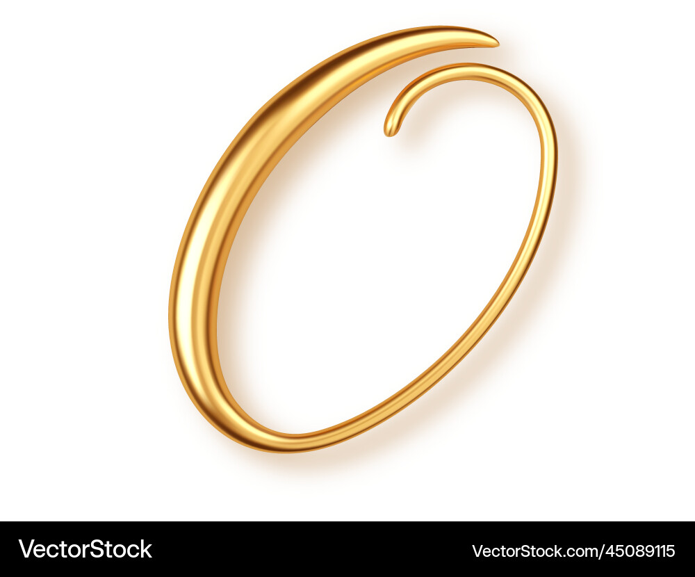 Gold number 0 3d realistic lettering solated Gold number 0 3d realistic lettering solated vector image