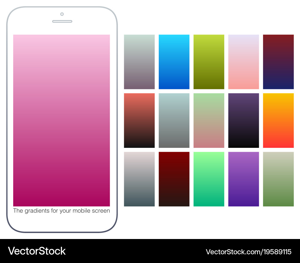 Gradient Color Backgrounds - Mobile vector image