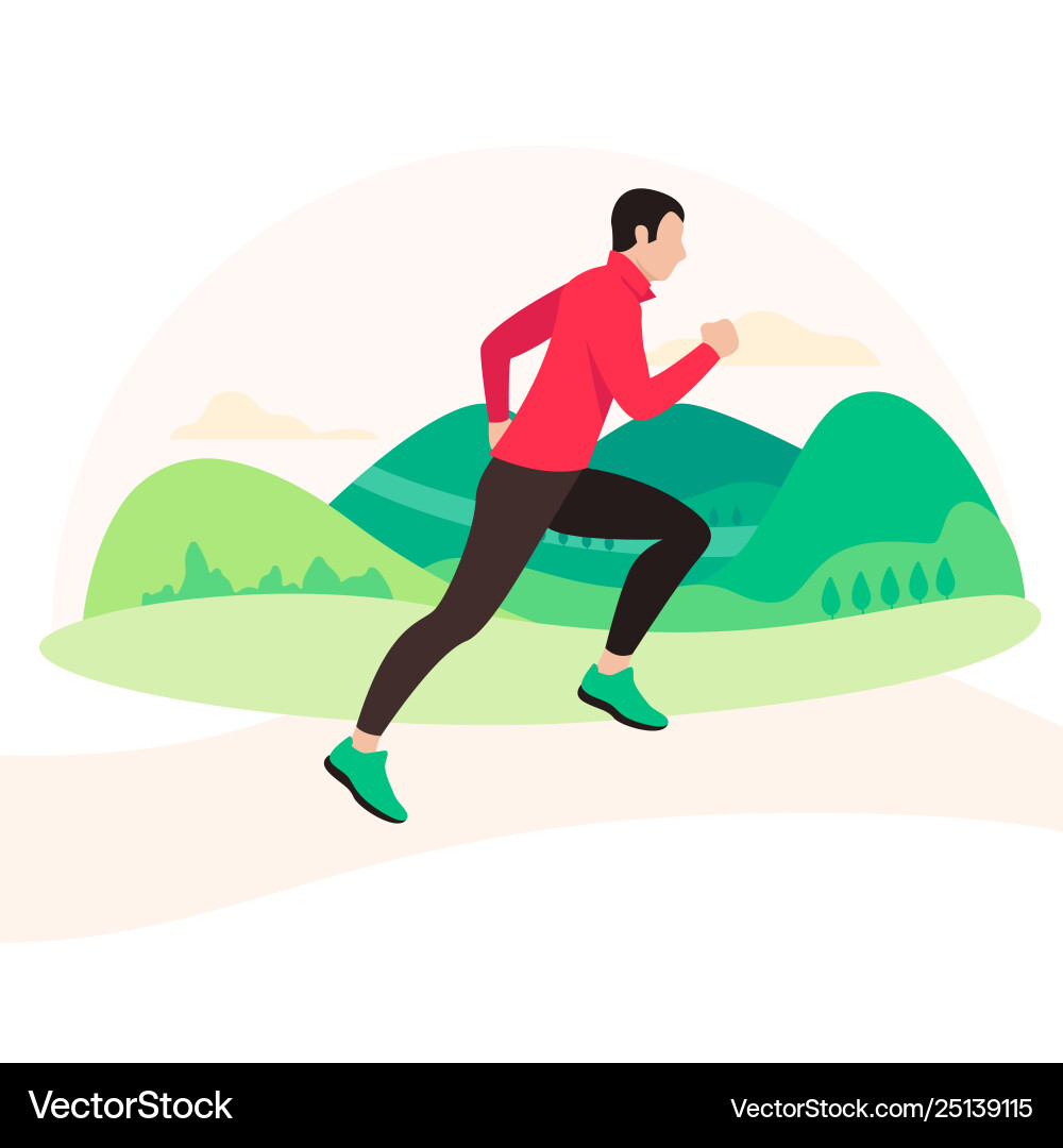 Jogging and running man runner in motion Jogging and running man runner in motion vector image