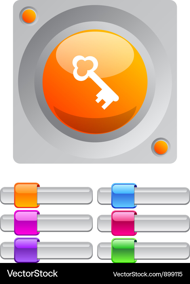 Key color round button Vector Image