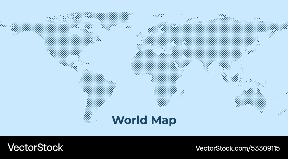 World map background with dot pattern - global Vector Image