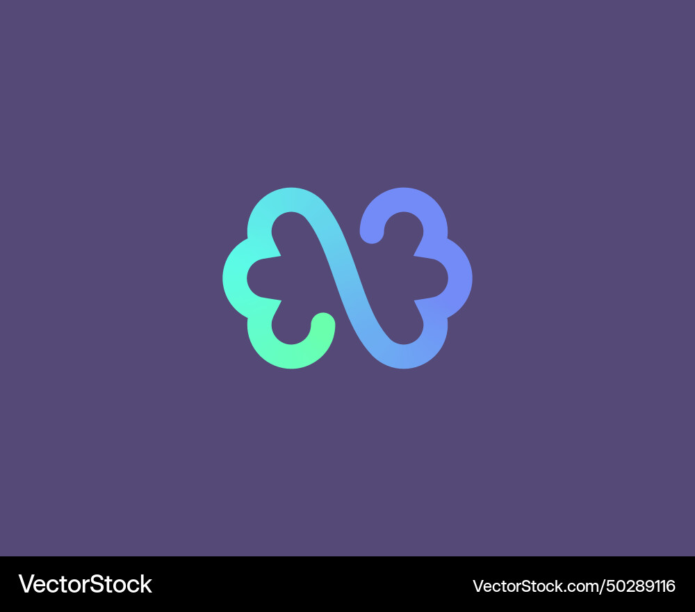 Abstract Brain Icon - Continuous Line vector image