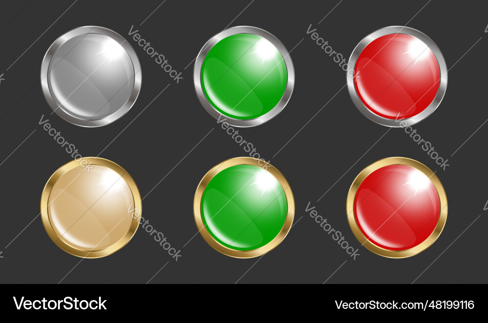 Circle game button for web and app Vector Image