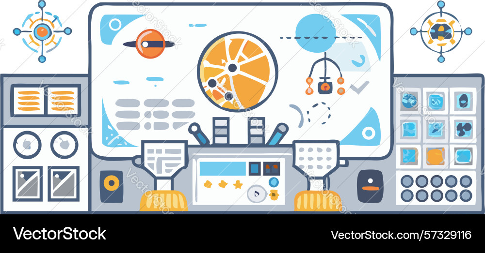 Data security center network monitoring vector image