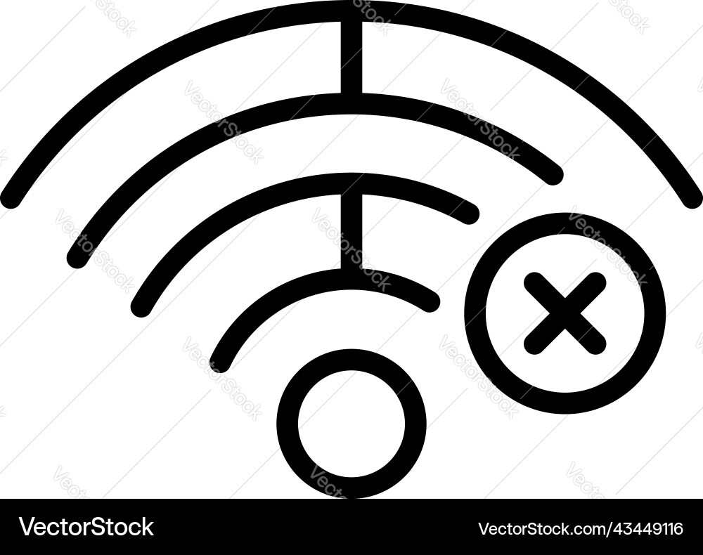 Wifi connect icon outline computer online Wifi connect icon outline computer online vector image