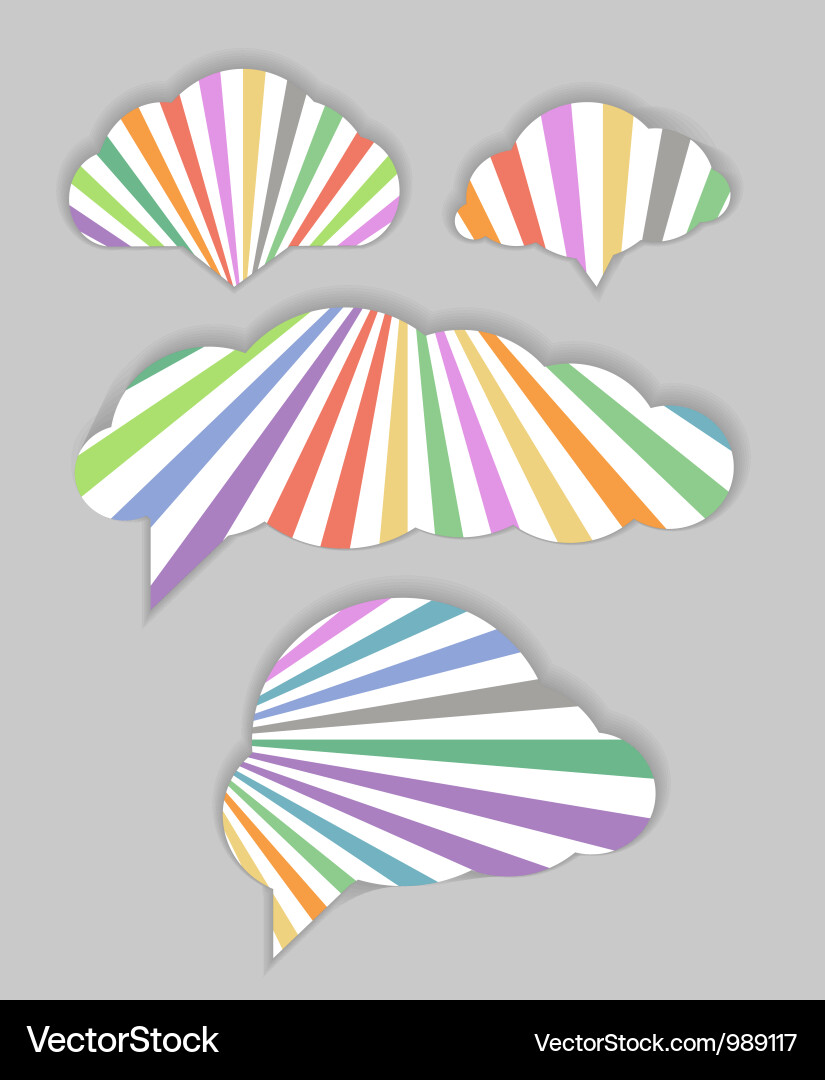 Abstract speech clouds template with the color ray Vector Image