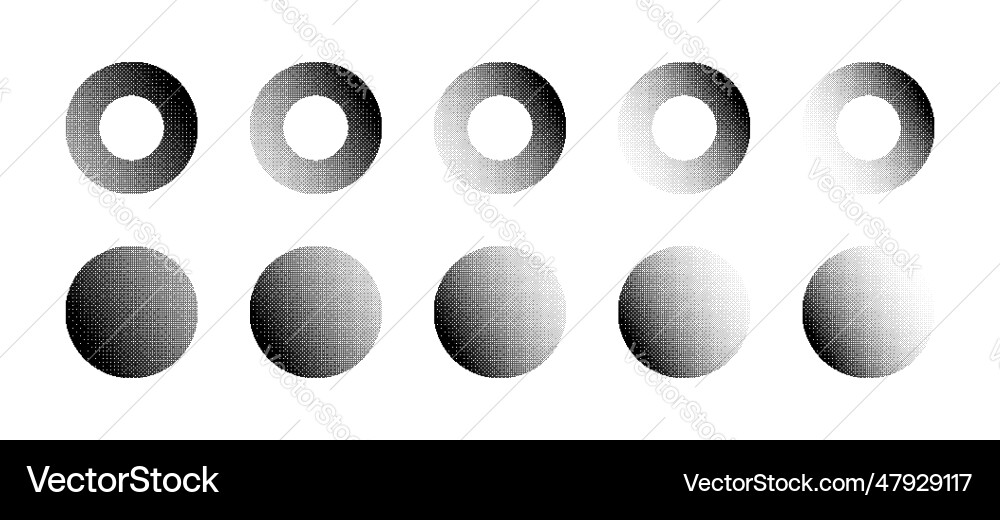 Circles with miscellaneous density of bitmap Circles with miscellaneous density of bitmap vector image