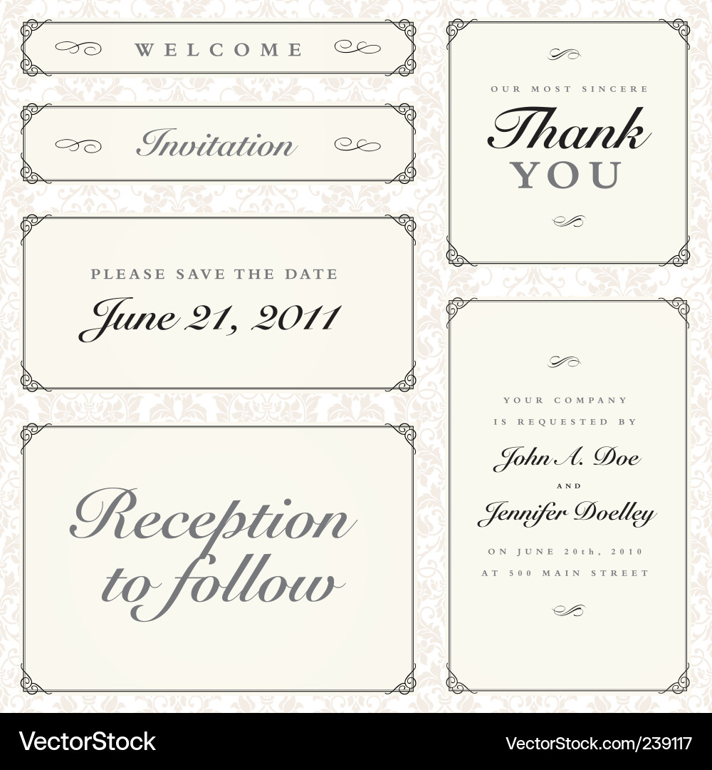 Elegant Calligraphic Frames Vector Image