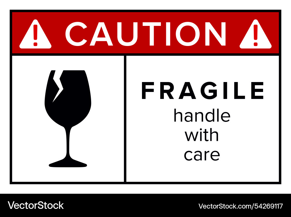 Fragile handle with care packaging symbol use vector image