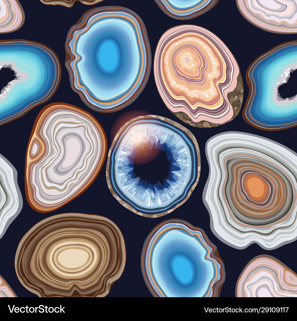 Geode & Agate Slice Pattern vector image