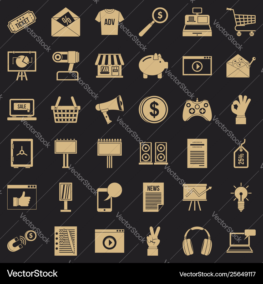 Internet optimization icons set simple style Internet optimization icons set simple style vector image