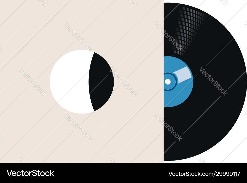 Retro Vinyl Record on Paper Sleeve Vector Image