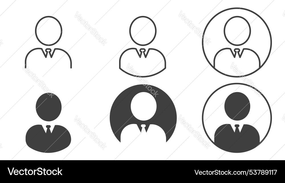 Set of user profile icons isolated on white Vector Image