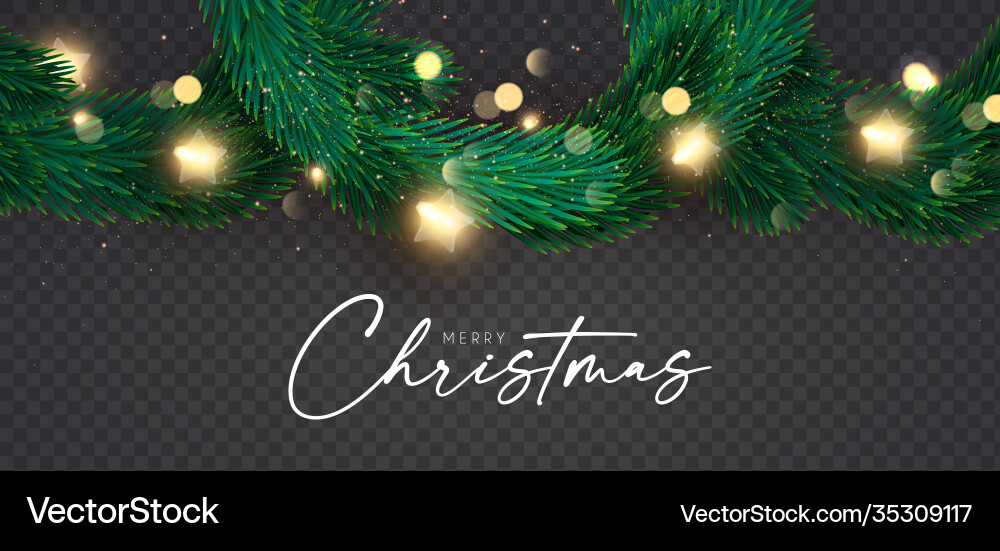 Shining christmas decoration with fir tree Shining christmas decoration with fir tree vector image