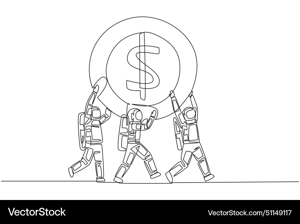 Single continuous line drawing group Vector Image