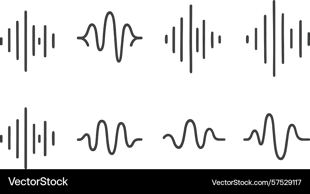 Sound wave patterns various Sound wave patterns various vector image