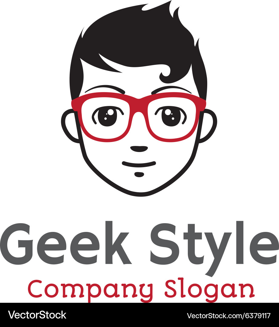 Style design geek vector image