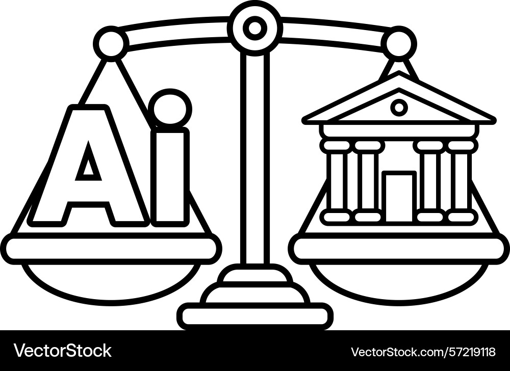 A scale with the letters ai on one side Vector Image