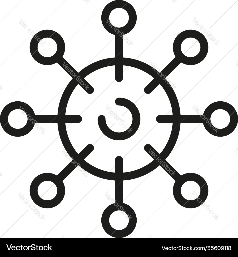 Atom hierarchy icon outline style Atom hierarchy icon outline style Vector Image