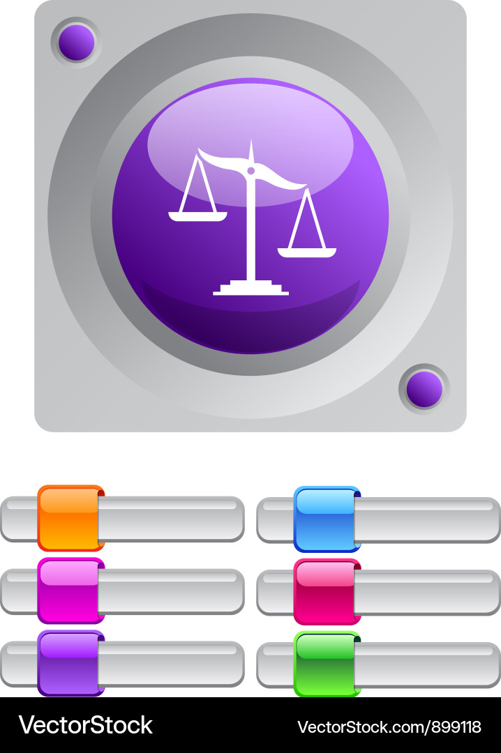Balance color round button vector image