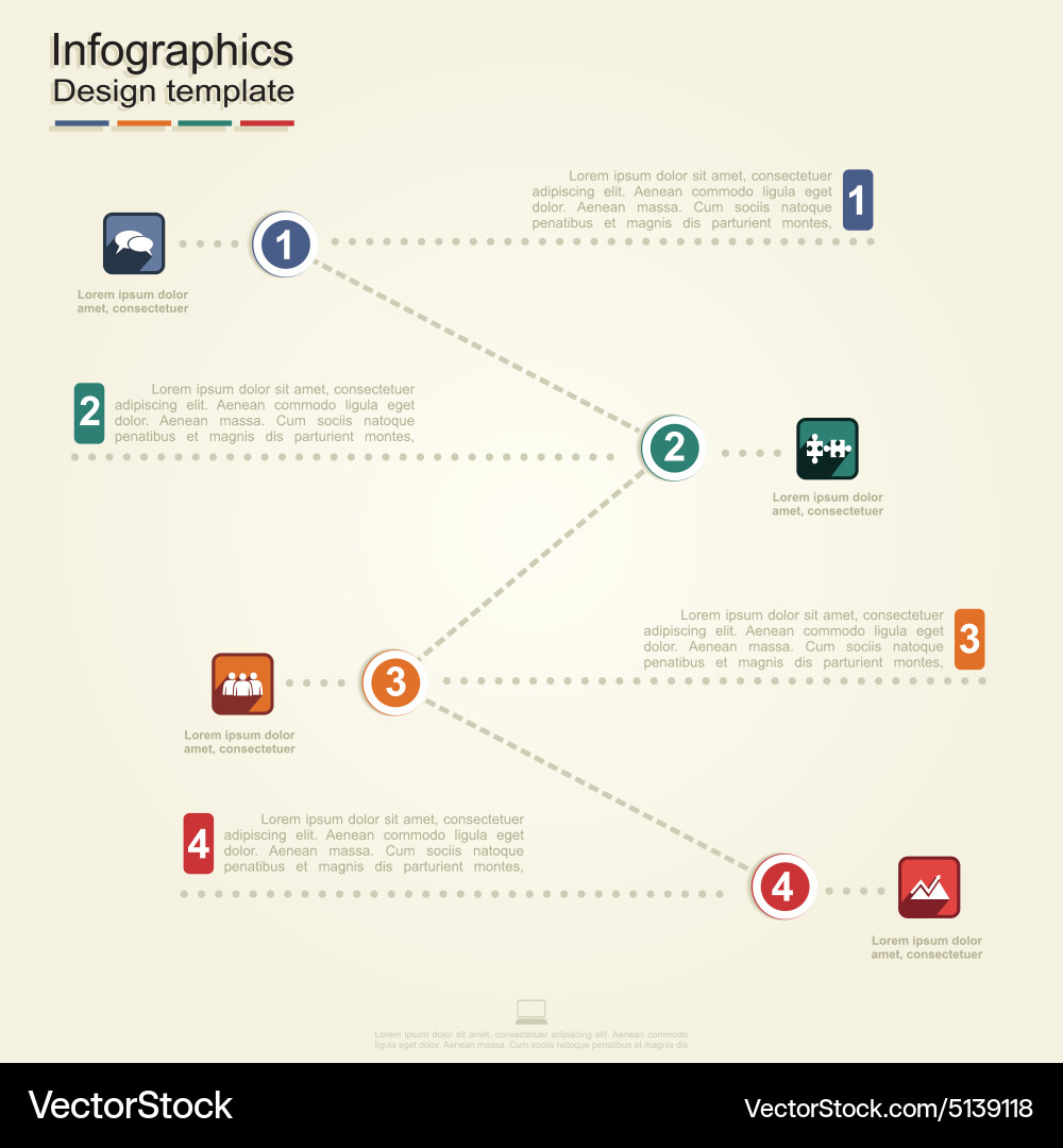 Infographic report template with lines and icons vector image