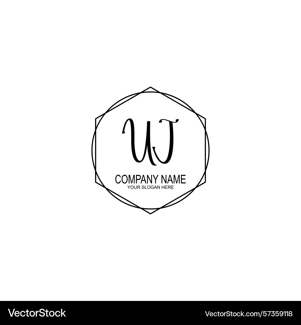 Minimalist handwritten uj initial logos with soft Vector Image