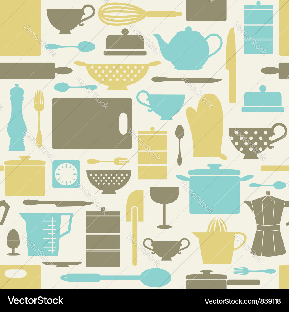 Retro Kitchen Pattern vector image