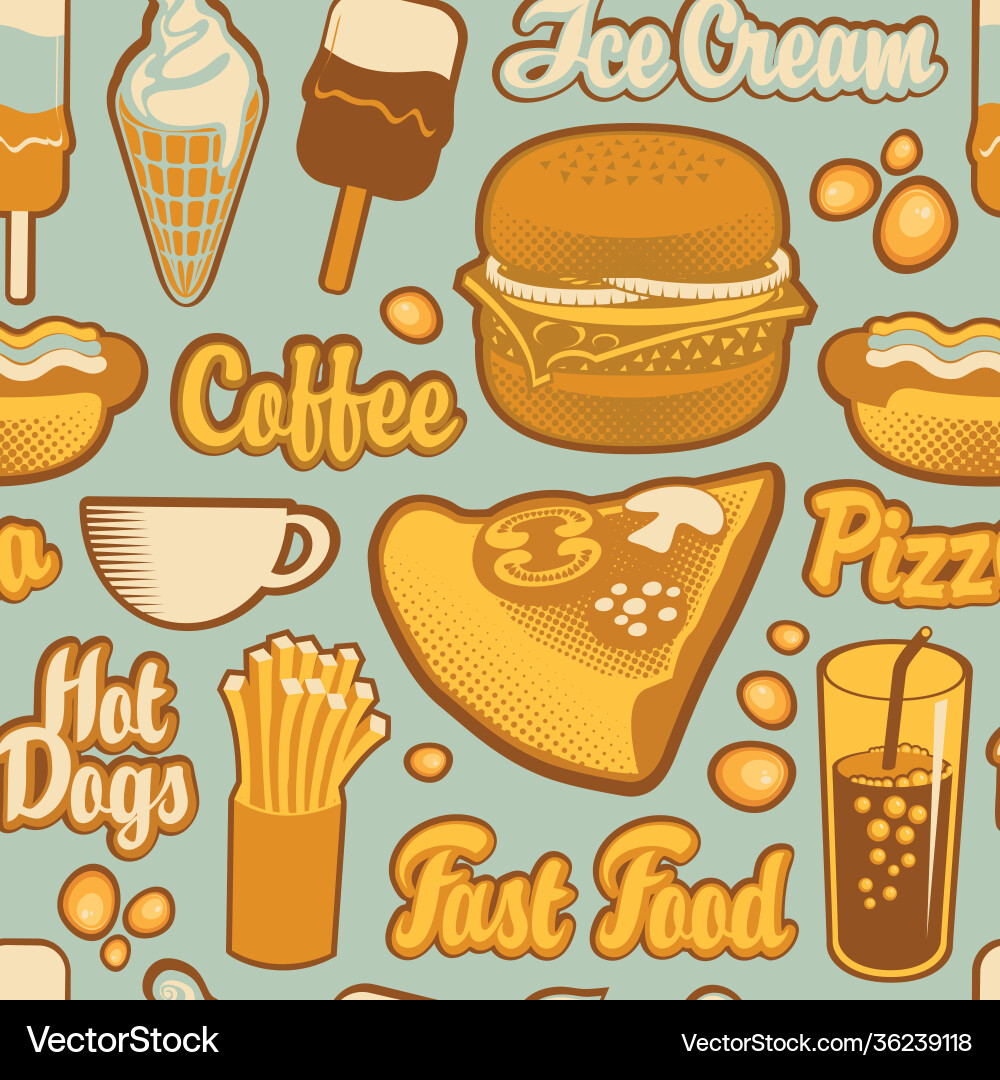Seamless pattern on theme fast food menu Seamless pattern on theme fast food menu vector image