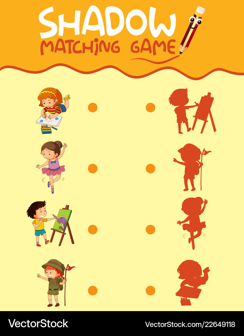 Shadow Matching Game for Kids vector image