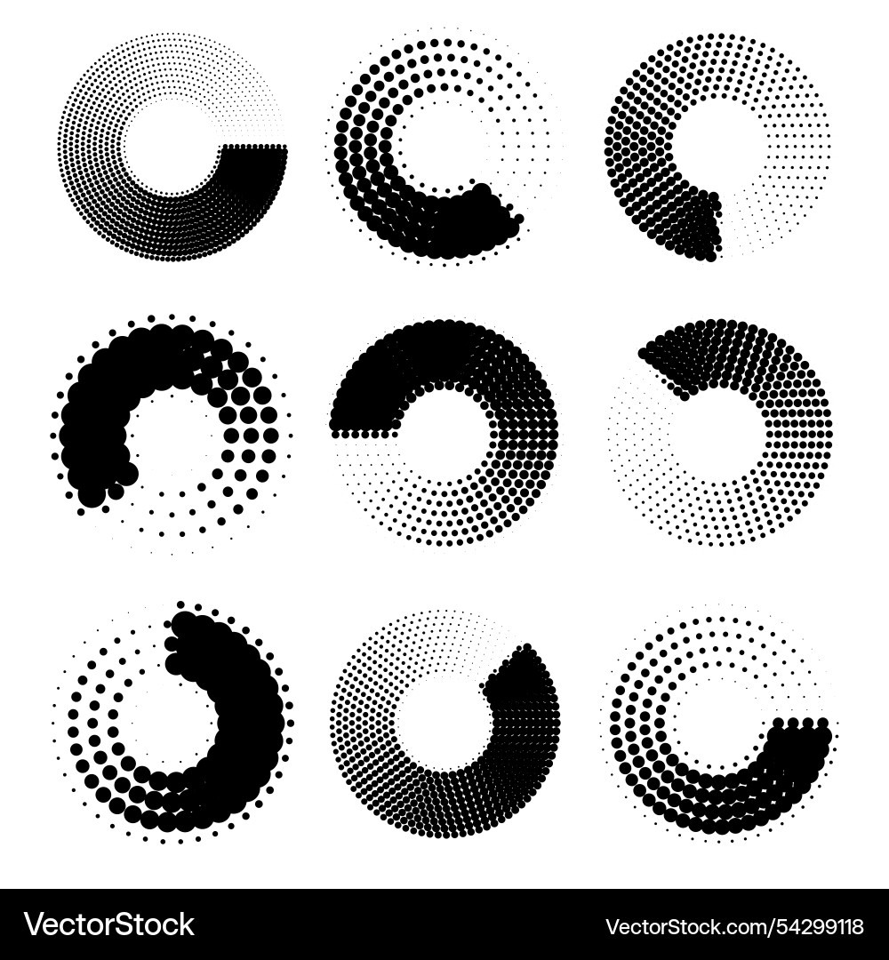 Various circular patterns isolated Various circular patterns isolated Vector Image
