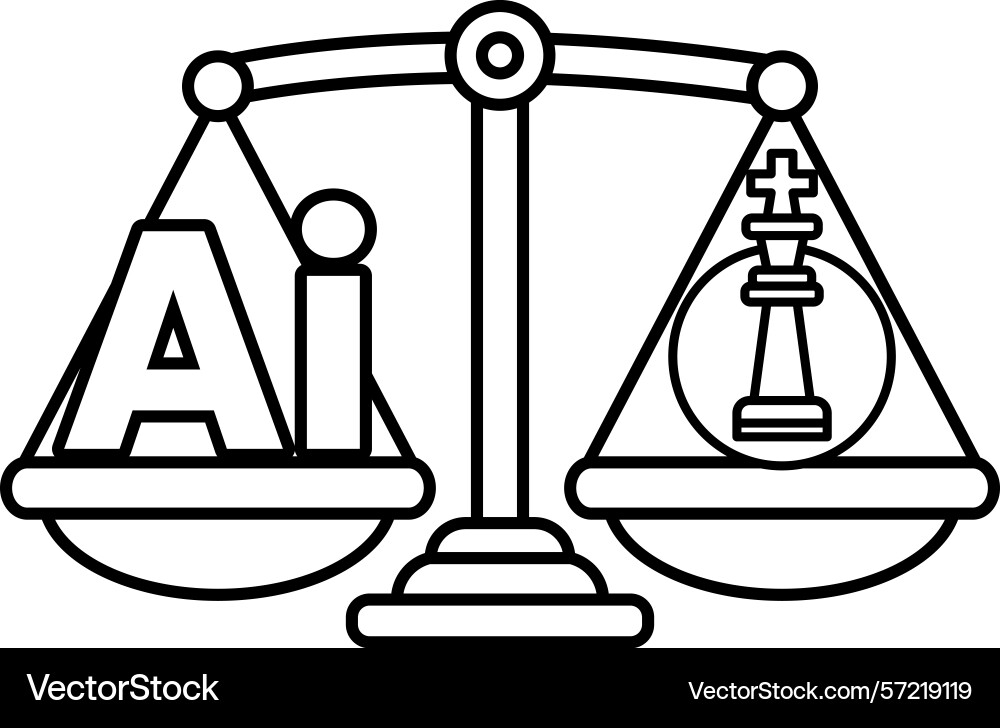 A scale with the letters ai on one side A scale with the letters ai on one side Vector Image
