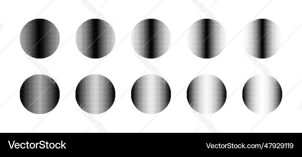 Circles with miscellaneous density of bitmap vector image