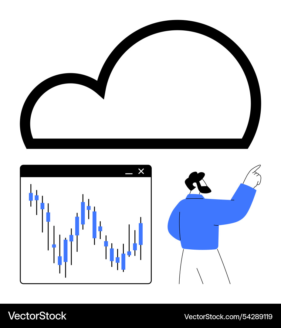 Cloud computing and data analysis concept Vector Image