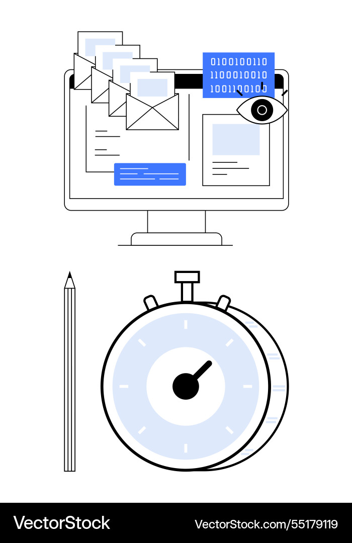 Email management and data security concept Email management and data security concept vector image