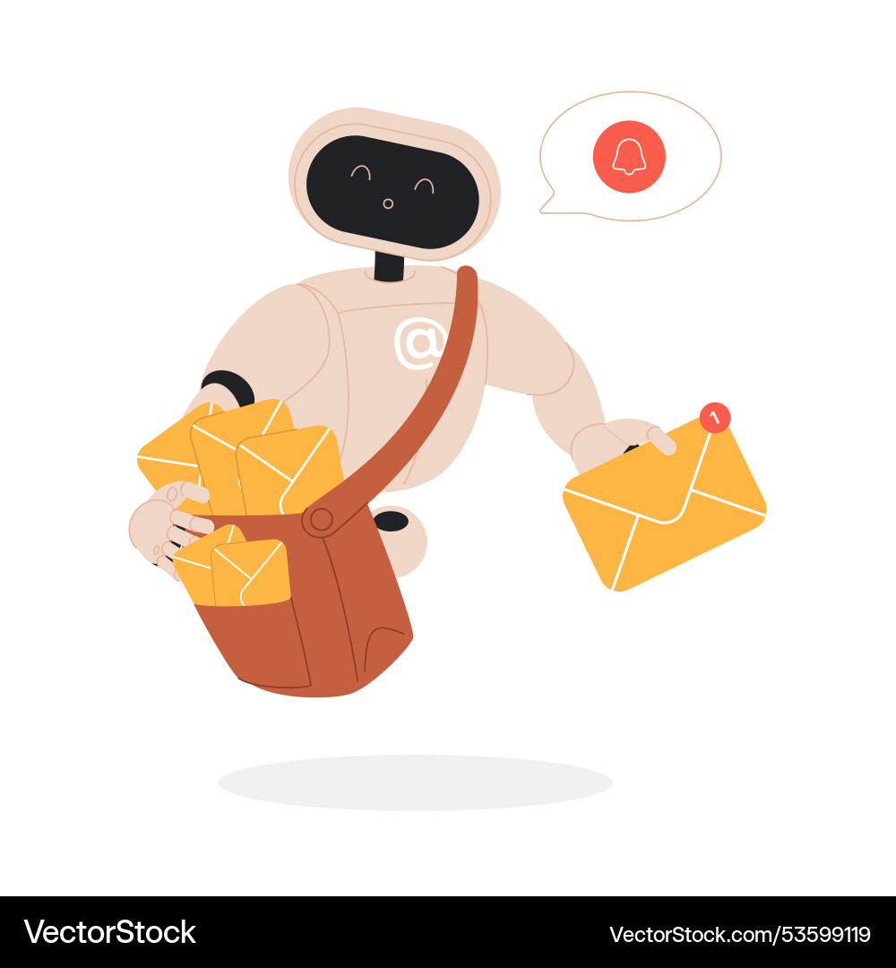 Mailbox message management and delivery automation vector image