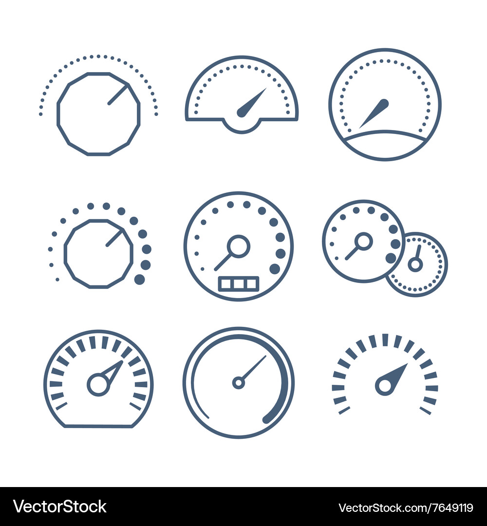 Measure tools speedometer and volume control Vector Image