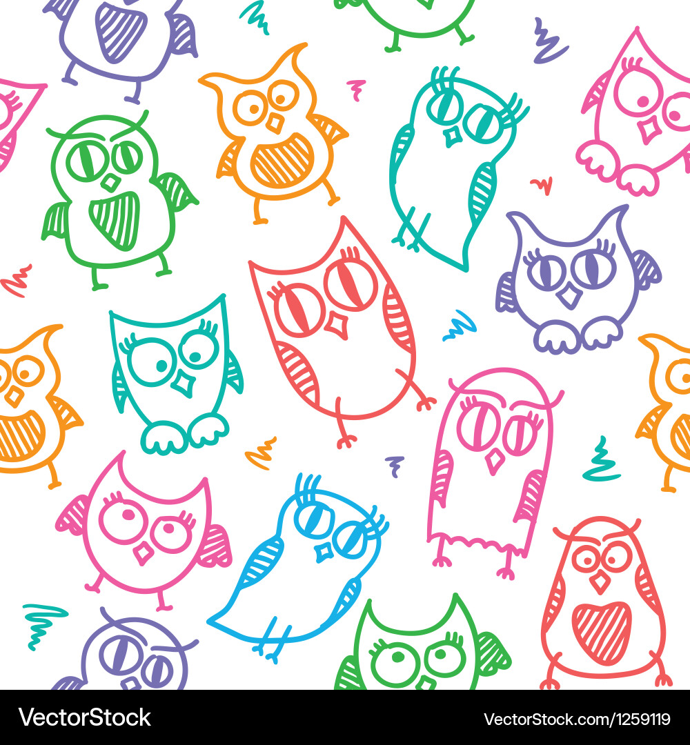 Owl seamless pattern Royalty Free Vector Image