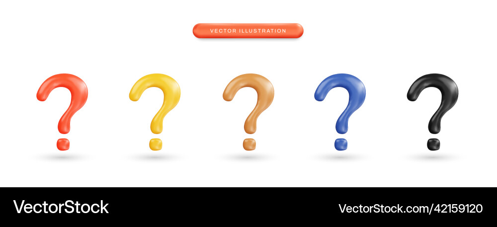 3D Question Mark - Realistic Rendering vector image
