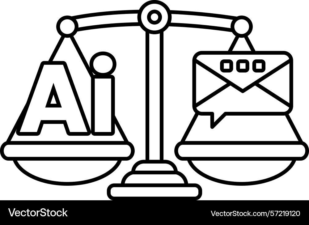 A scale with the letters ai on one side A scale with the letters ai on one side vector image