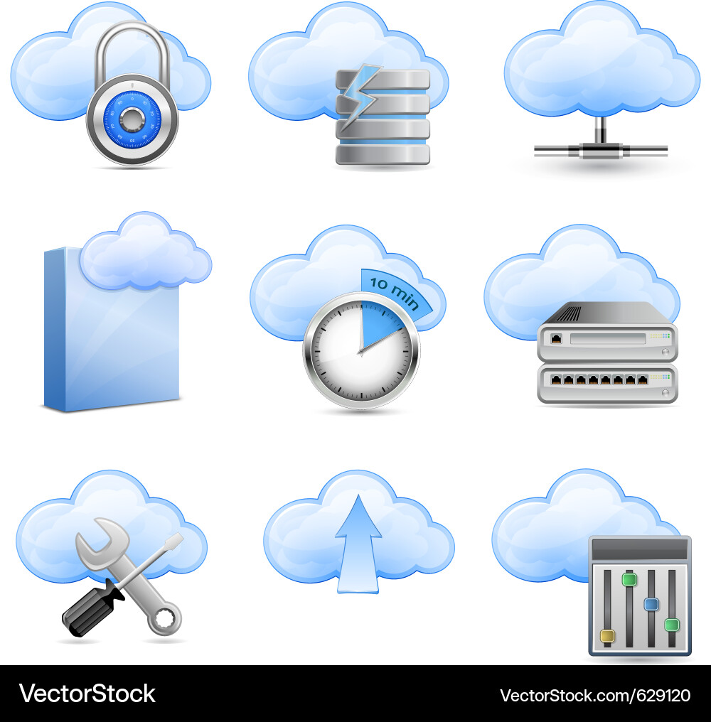 Cloud Computing Icons vector image