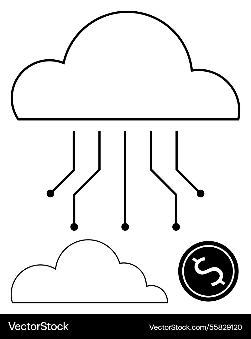 Cloud computing network concept with financial Cloud computing network concept with financial vector image